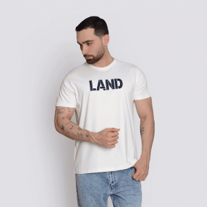 تیشرت یقه گرد land سفید